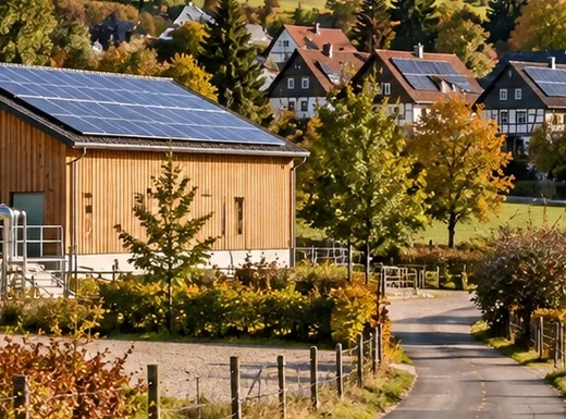 Landwirtschaftsfahrzeug und Betriebsgelände im Vogelsberg
