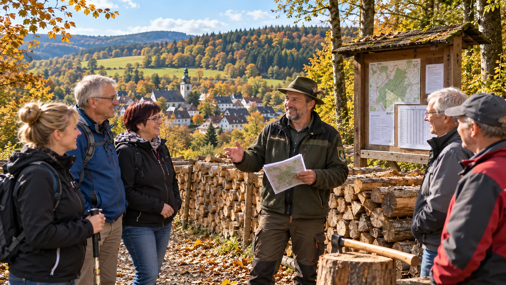 Herbstlicher Blick auf den Oberwald und Falkenrode